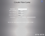 Figure 10 - Create a Game Screen